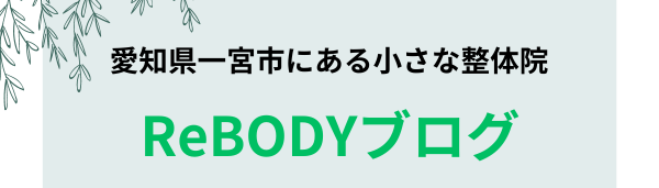 愛知県一宮市にある小さな整体院ReBODYのブログ。